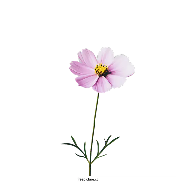 [Transparent Background PNG]Single Pink Cosmos Flower on transparent background