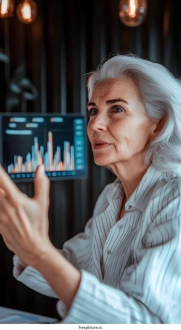 Businesswoman Presenting Financial Data on Laptop Screen