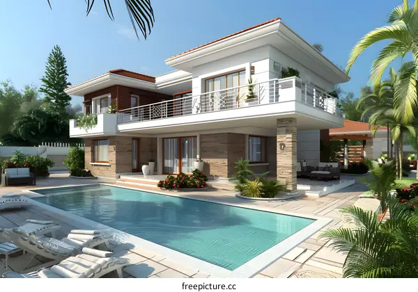 Modern house with swimming pool