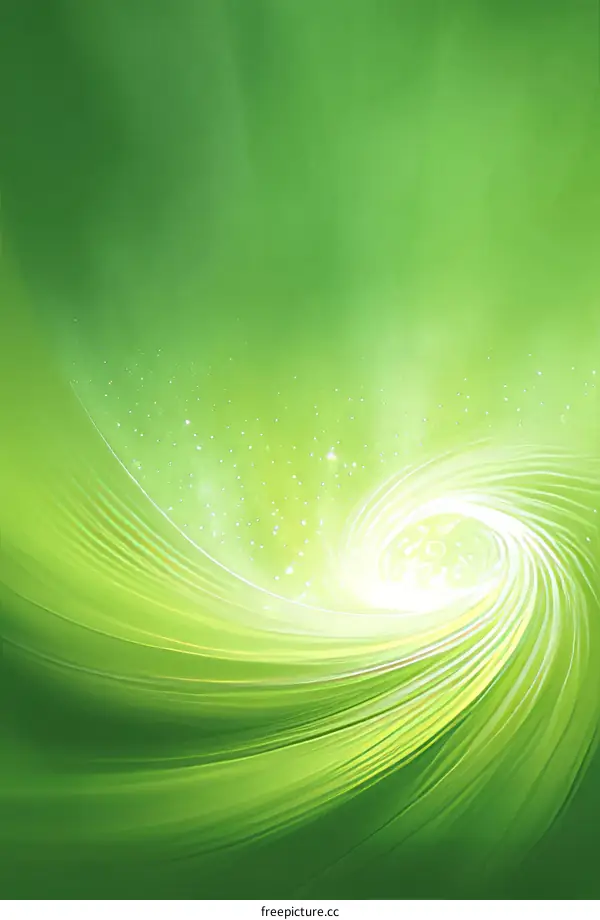 Abstract Green Light and Energy Flow Background