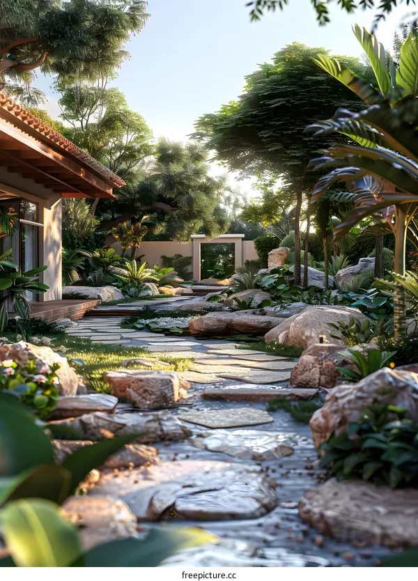 The landscape design renderings of natural landscape