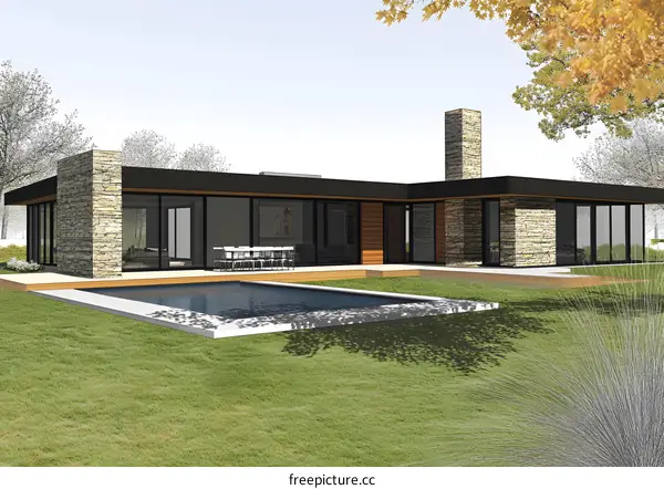 Modern House Exterior Design with Swimming Pool