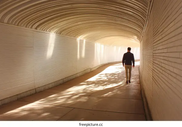 Pathway Through a Light-Filled Tunnel
