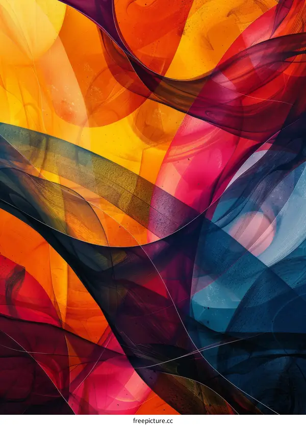 Abstract Digital Art With Colorful Shapes