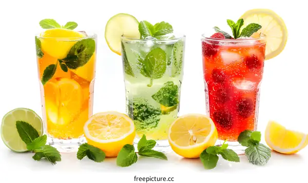 Refreshing Summer Drinks with Mint and Fruit