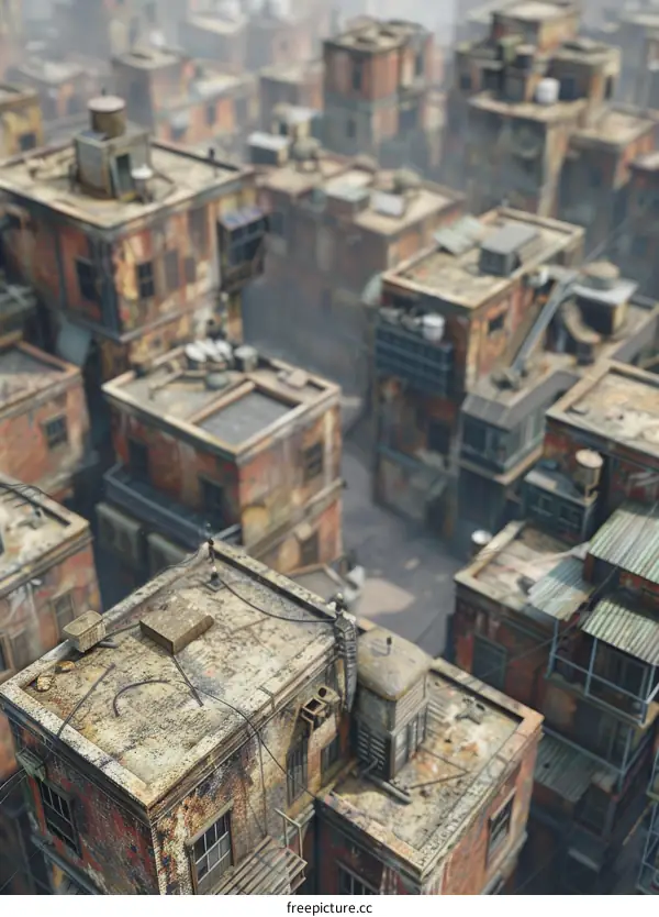 Overlooking a Slum: A Glimpse into Urban Poverty