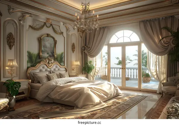 European-style luxury bedroom