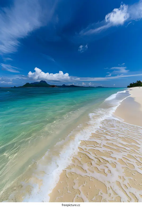 Tropical Beach With White Sand And Clear Blue Water