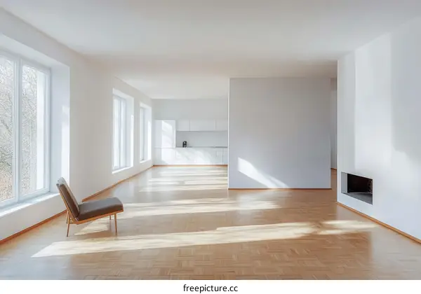 Empty Modern Spacious Apartment Interior Design