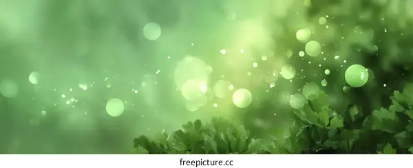 Abstract Green Background with Bokeh Effect