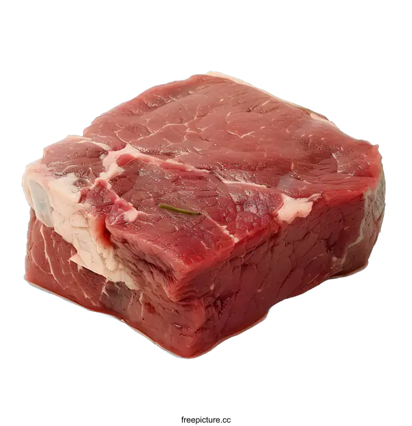 [Transparent Background PNG]Raw Beef Steak on White Background