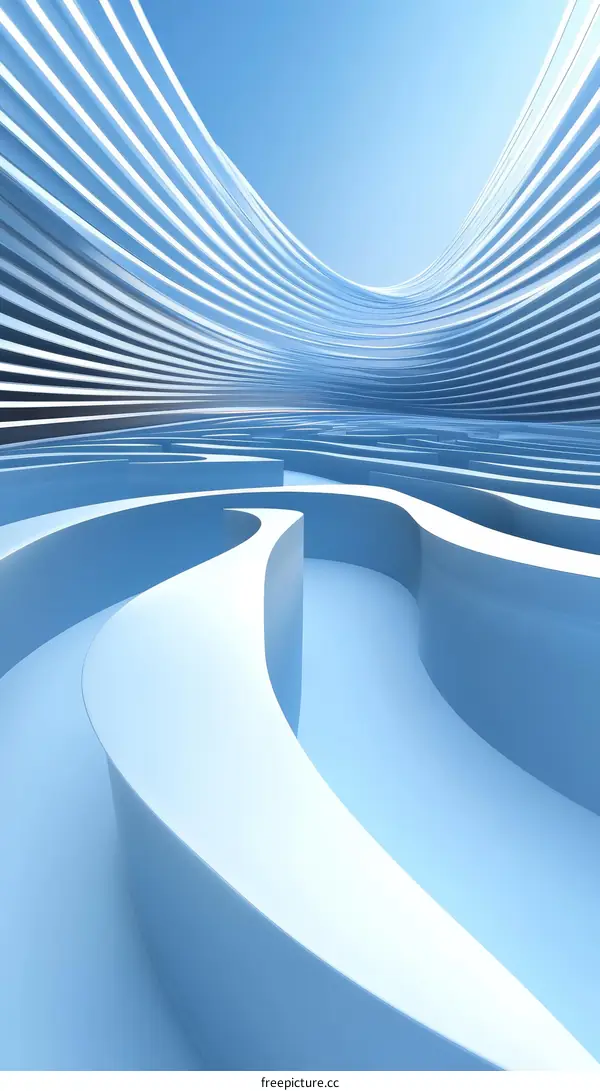 Abstract Architectural Design Illustration Light Blue