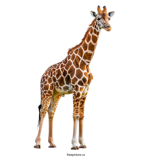 [Transparent Background PNG]Giraffe Standing on White Background