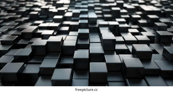 Abstract 3D Black Cubic Figures Background