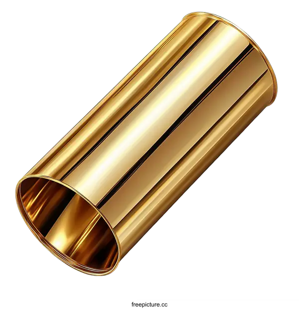 [Transparent Background PNG]Gold Metal Cylinder Illustration