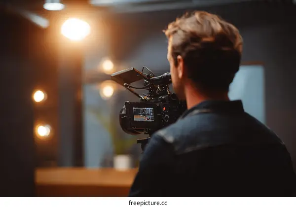Filmmaking Production Set with Cameraman