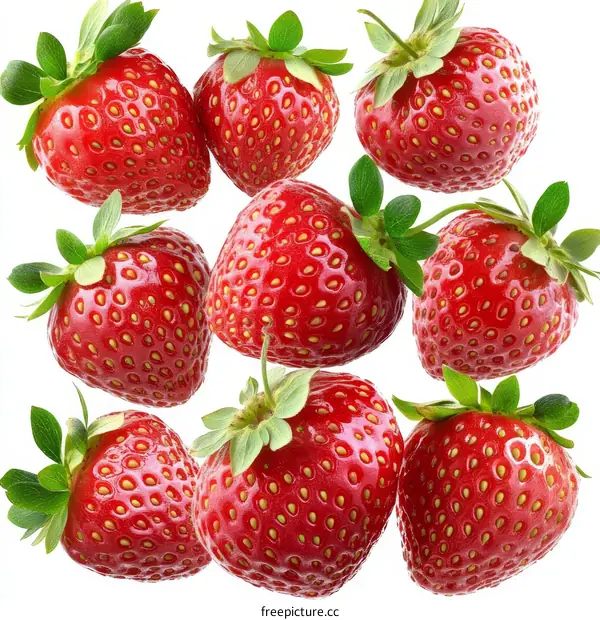 Fresh Strawberries in Motion