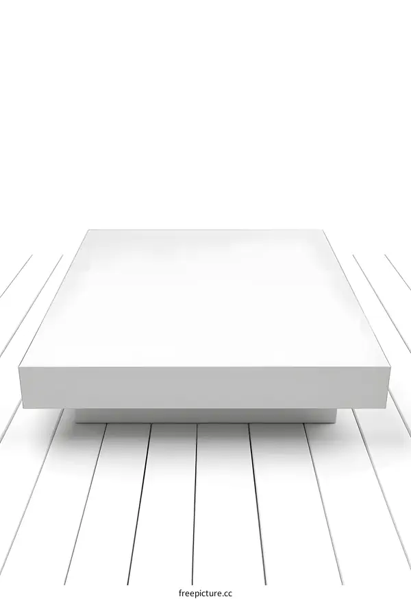 White Platform with Wooden Floor for Product Display