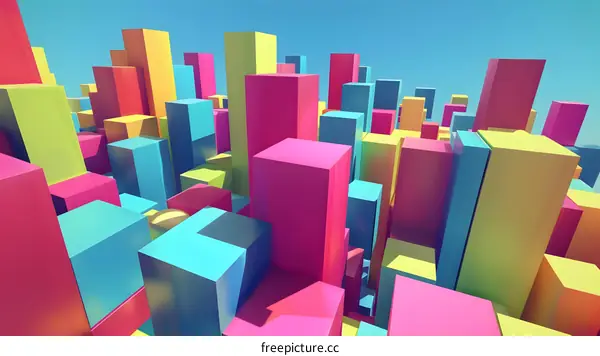 Colorful 3D Abstract Geometric Shapes Background