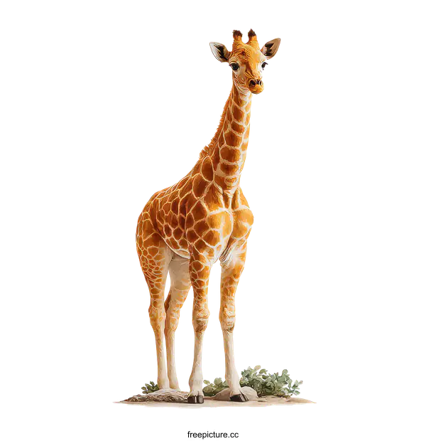 [Transparent Background PNG]Adorable Baby Giraffe Illustration