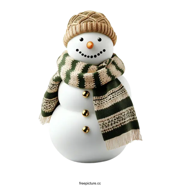 [Transparent Background PNG]Cute Snowman Figurine with Winter Accessories