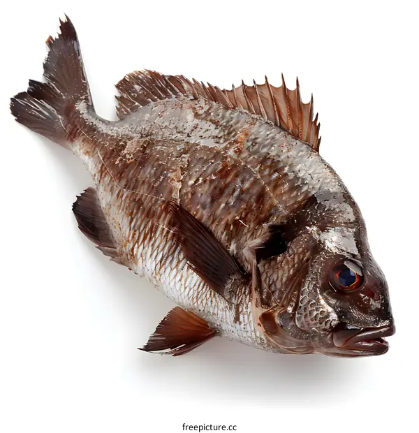 Fresh whole fish on white background