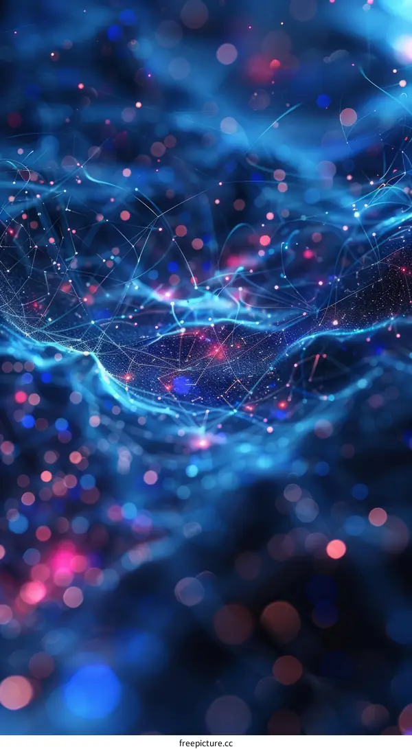 Abstract Glowing Blue and Pink Plexus