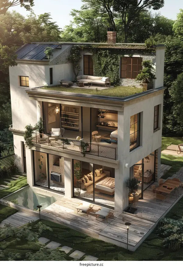 Modern Urban House with Garden Terrace