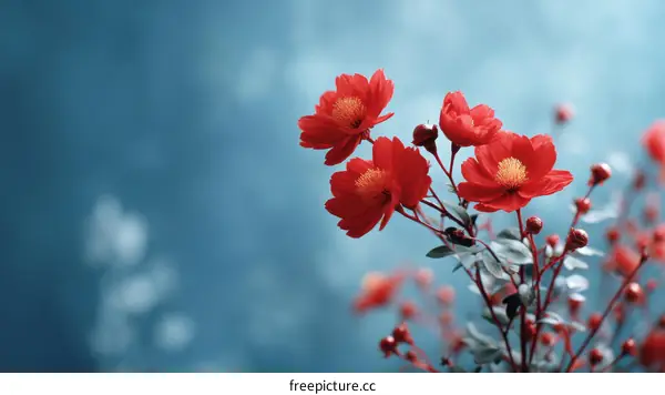 Beautiful Red Flowers in Soft Light