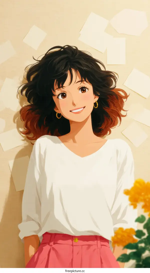 A Beautiful Illustration of a Smiling Girl