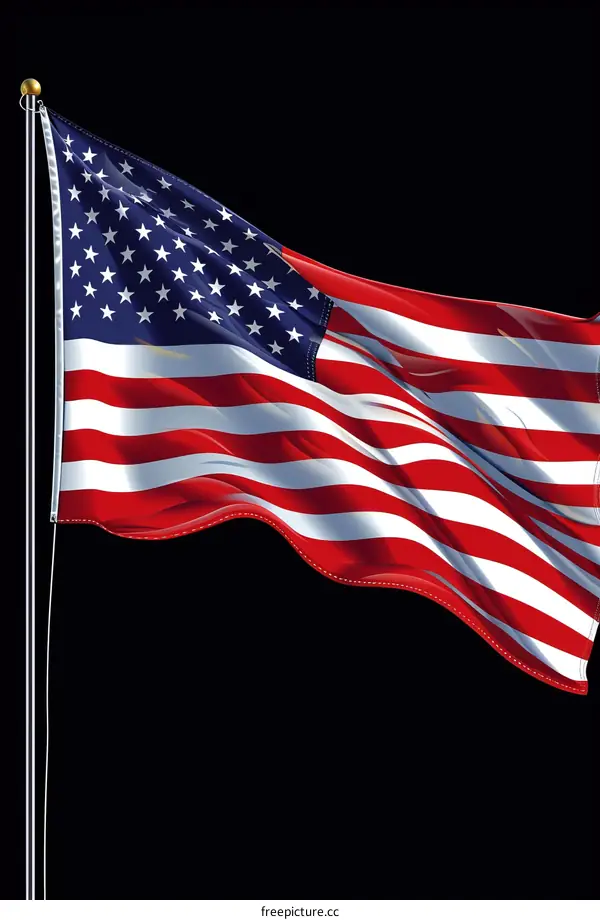 American flag waving in the wind