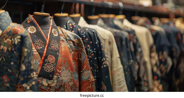 Kimono with floral pattern