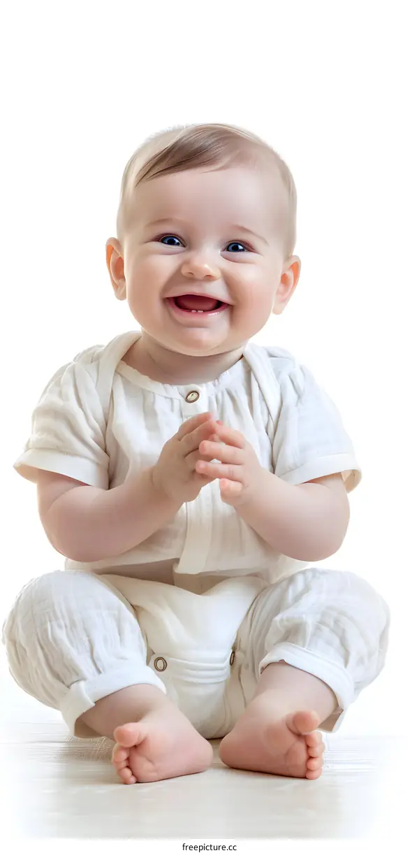 Smiling Baby in White