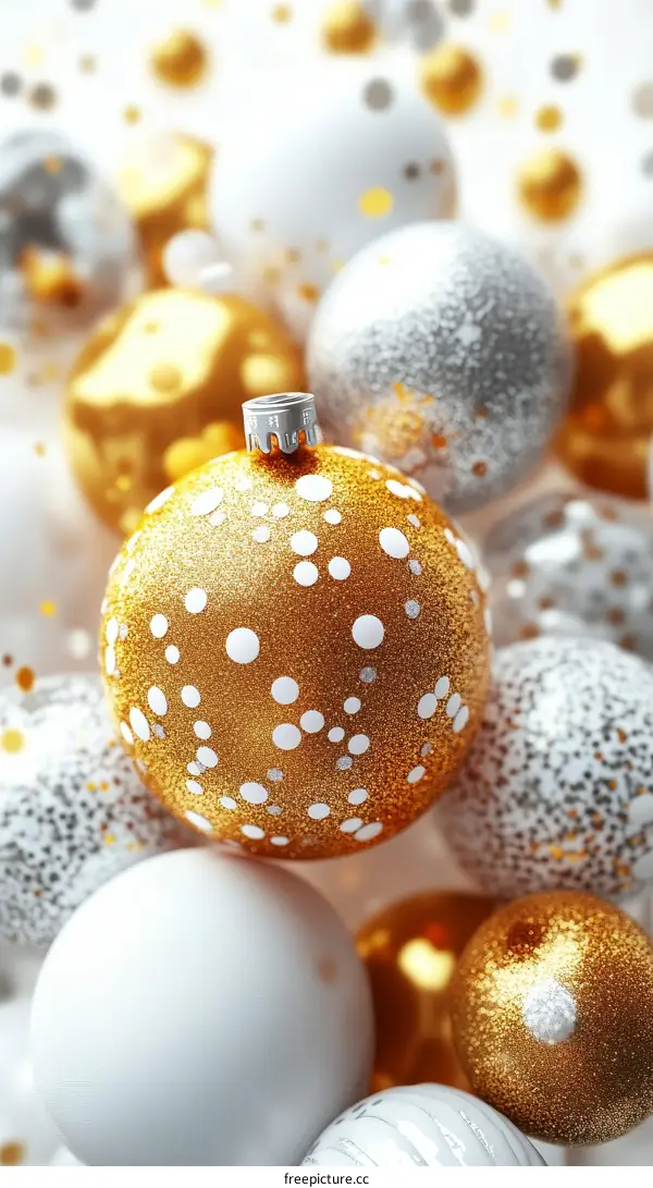 Christmas Ornaments in Gold and Silver
