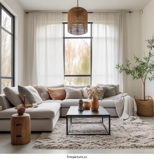 Modern minimalist living room interior design