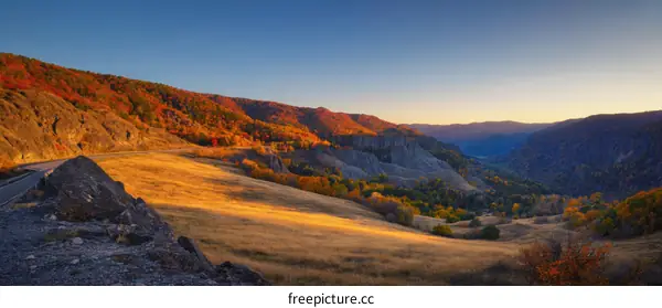 Autumn Mountain Valley Scenic Landscape