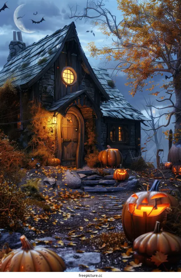 Spooky cottage in the woods