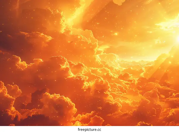 heavenly cloudscape with bright light