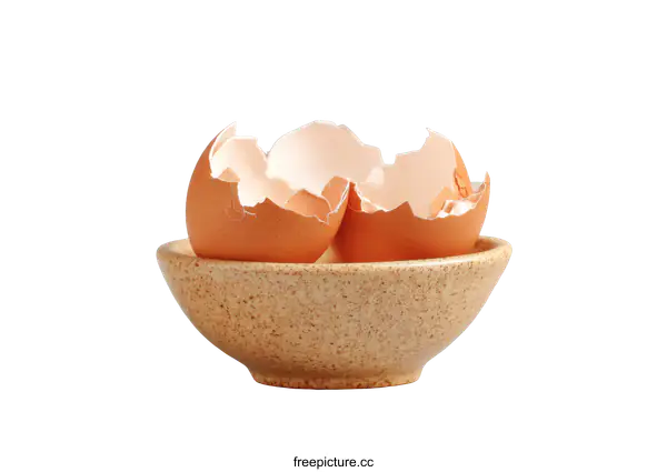 [Transparent Background PNG]Broken Egg Shells in a Bowl