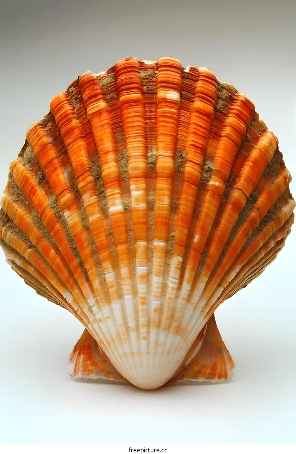 Orange and White Scalloped Shell