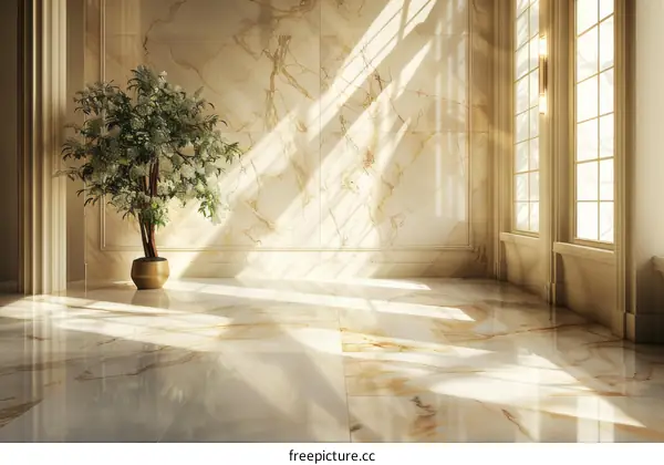 Luxury Interior Design with Marble Flooring