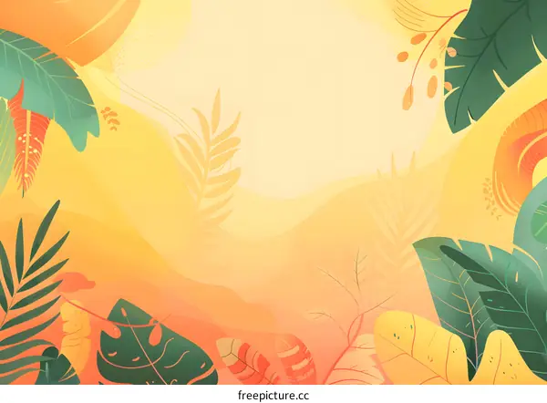 Abstract Tropical Leaves Background