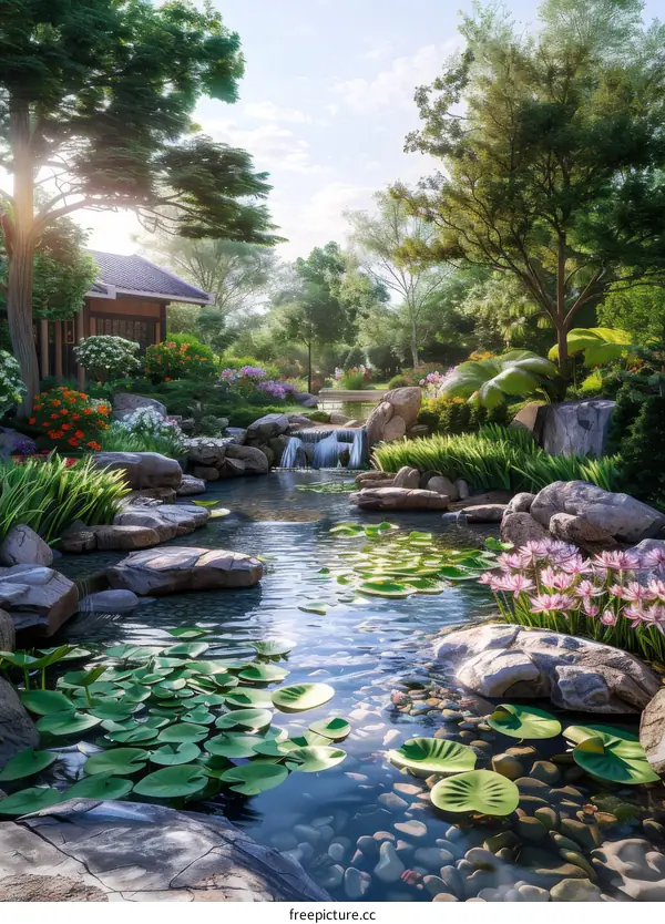 Chinese style garden landscape design renderings
