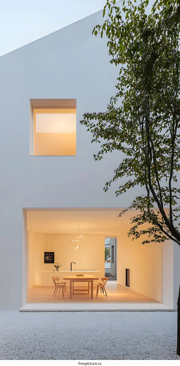 Minimalist Modern House Exterior With Open Plan Living Space