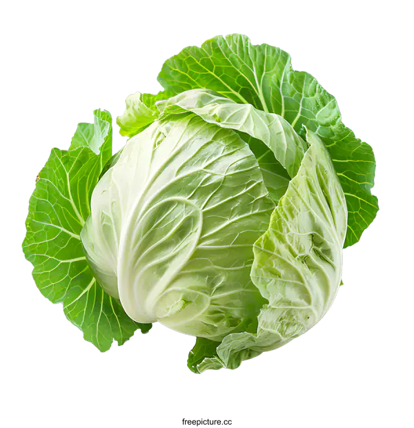[Transparent Background PNG]Green cabbage isolated on white background