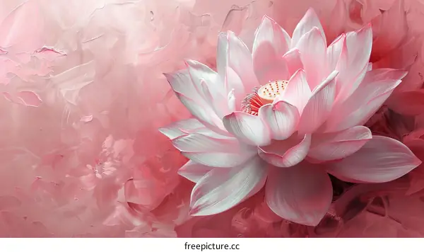 Pink and White Lotus Flower on a Pink Background