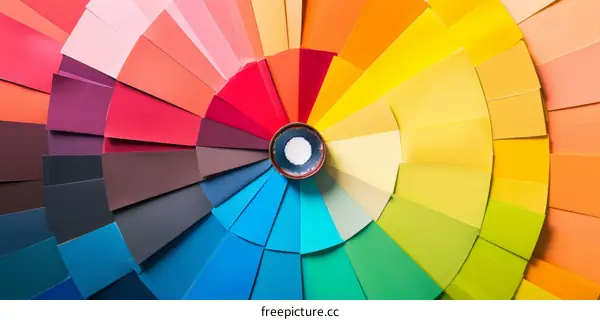 Circular Array of Paint Swatches in a Rainbow Spectrum