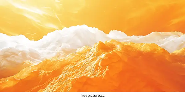 Abstract Mountain Landscape with Orange and White Colors