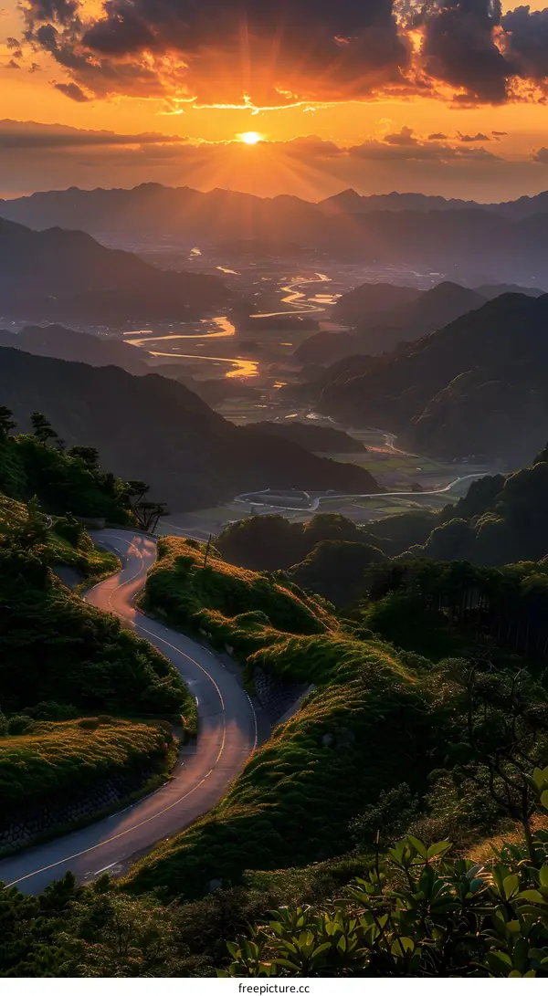 Sunset over the mountains