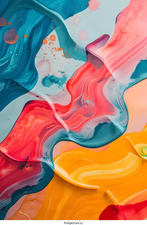 Abstract Colorful Swirls of Paint